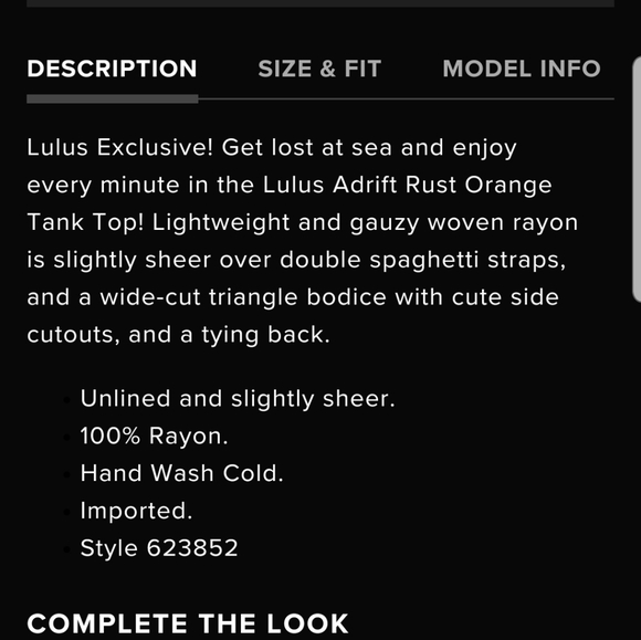 Lulu's Rust Tank Top - Picture 7 of 8